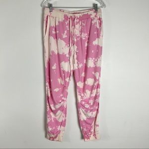 SUNDRY Sweatpants Pink Tie dye Drawstrings Joggers